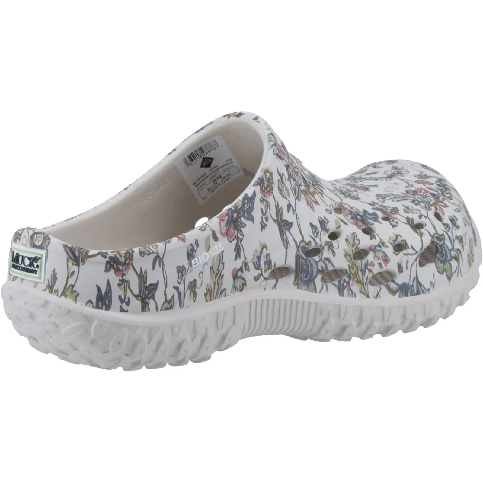 Muck Boots Women's Muckster Lite Clog in Light Grey/Floral Print
