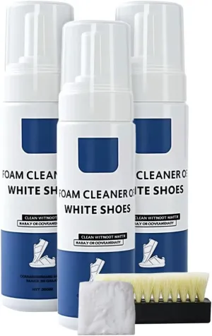 Multi-Function Foam Cleaner for White Shoes, 2025 New 6.76 Oz Shoe Cleaning Kit with Brush and Towel