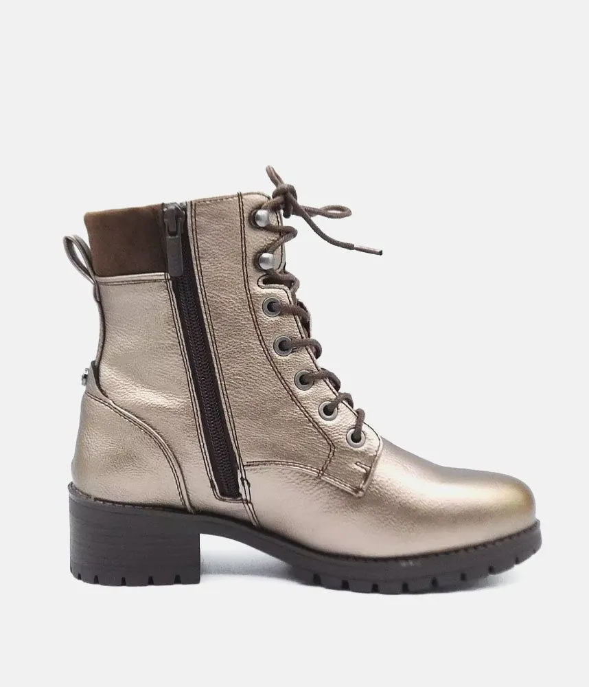 Mustang Stylish Metallic Ankle Boots