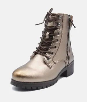 Mustang Stylish Metallic Ankle Boots
