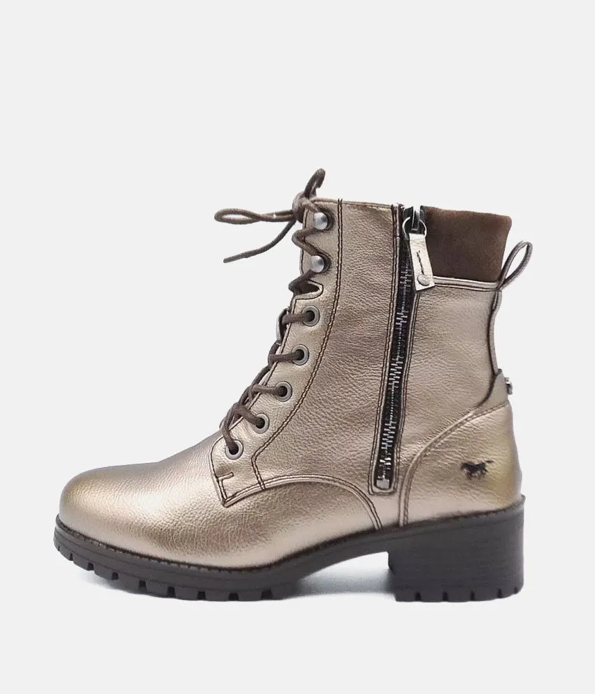 Mustang Stylish Metallic Ankle Boots