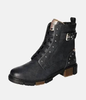 Mustang Stylish Navy Combi Ankle Boots