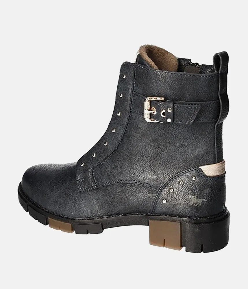 Mustang Stylish Navy Combi Ankle Boots