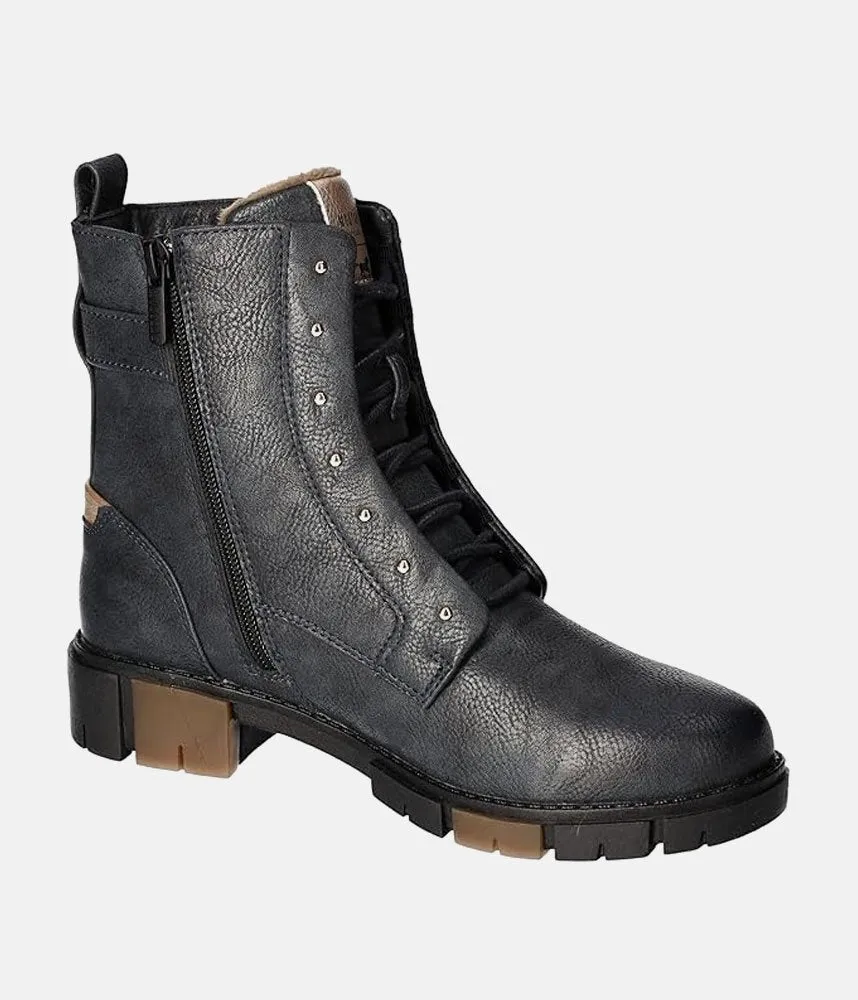 Mustang Stylish Navy Combi Ankle Boots
