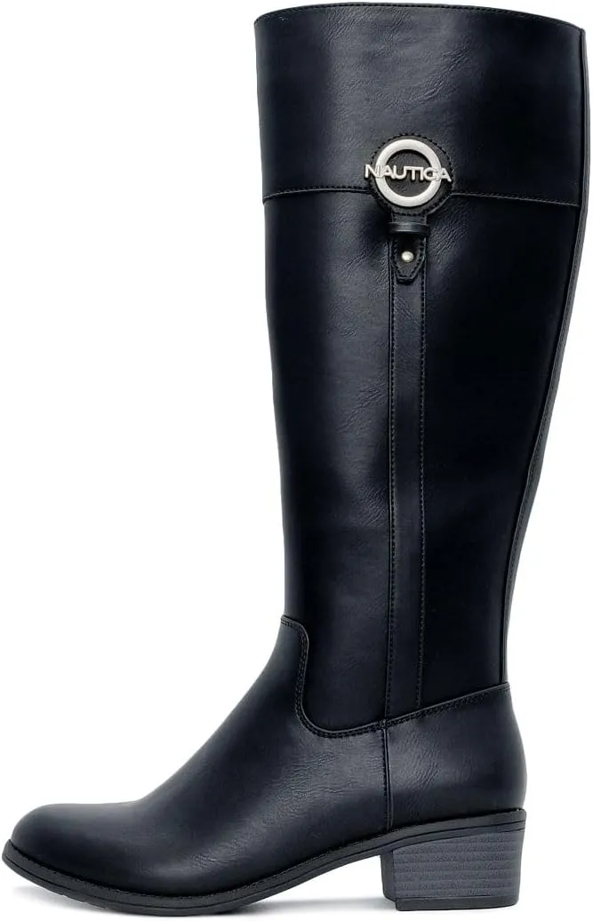 Nautica Women's Tall Shaft Riding Boots: Stylish Knee-High Dress Shoes for Fall & Winter