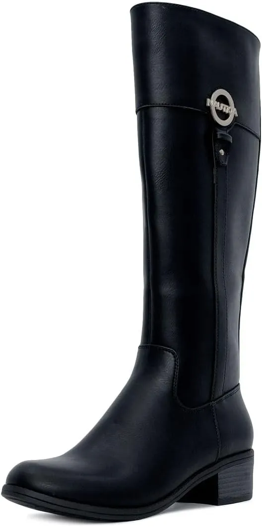 Nautica Women's Tall Shaft Riding Boots: Stylish Knee-High Dress Shoes for Fall & Winter