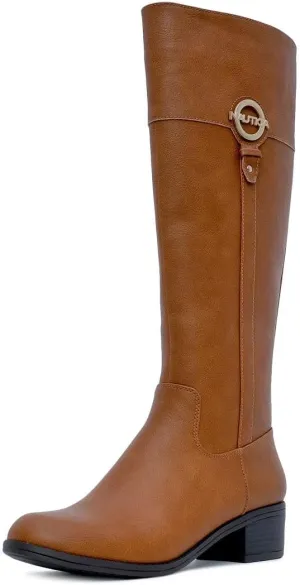 Nautica Women's Tall Shaft Riding Boots: Stylish Knee-High Dress Shoes for Fall & Winter