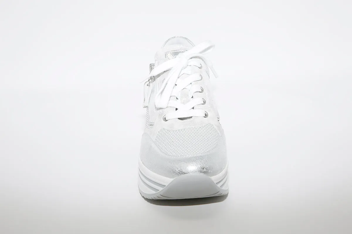NeroGiardini - Platform Leather Sneakers - Silver