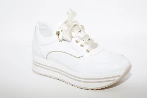 NeroGiardini - Platform Wedge Laced Sneakers - White