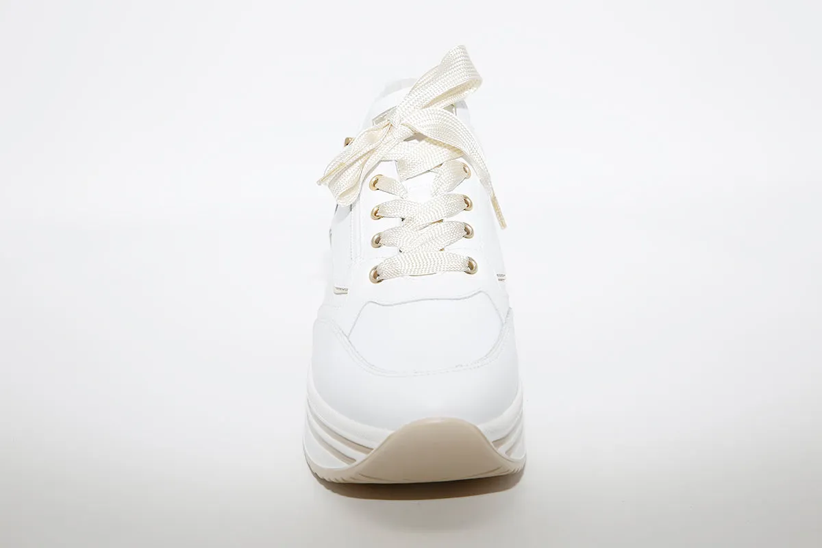 NeroGiardini - Platform Wedge Laced Sneakers - White