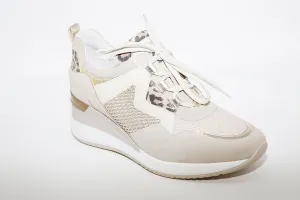 NeroGiardini - Wedge Leather/Suede Sneakers - Beige Combi