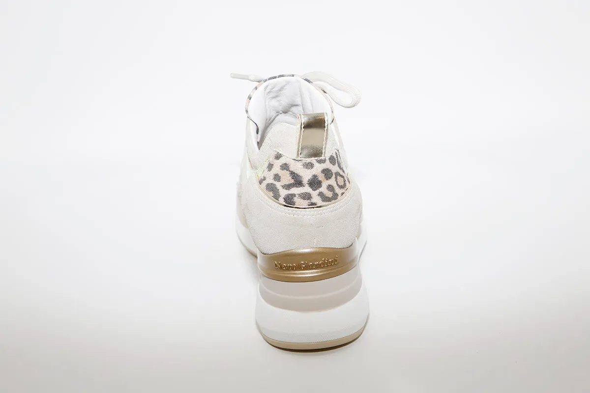 NeroGiardini - Wedge Leather/Suede Sneakers - Beige Combi