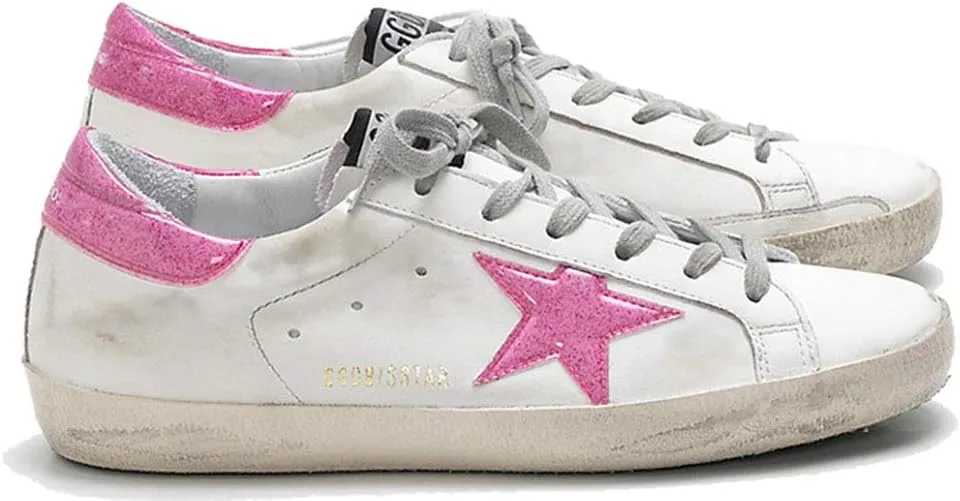 nesho Women's Trainers Sneakers Leather Casual Walking Shoes Super Star Slide