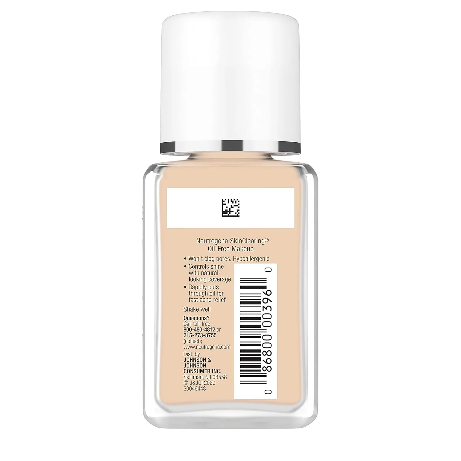 Neutrogena SkinClearing Oil-Free Acne and Blemish Fighting Liquid Foundation with.5% Salicylic Acid Acne Medicine, Shine Controlling Makeup for Acne Prone Skin, 30 Buff, 1 fl. oz
