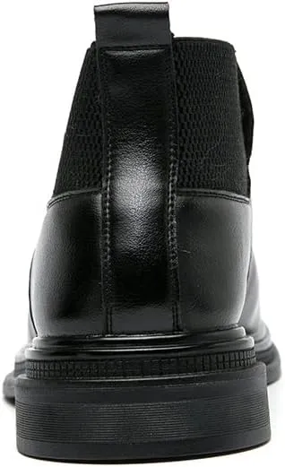 New Lace Up Boots For Men Round Burnished Toe Brogue Embossed Vegan Leather Resistant Non Slip Block Heel Stylish Formal Vintage