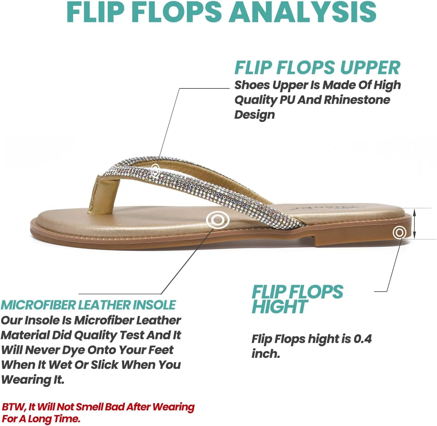 NianEr Womens Microfiber Leather Comfort Foam Rhinestone Glitter Sparkly Dress Flip Flop Sandals Summer Cute Flat Slides