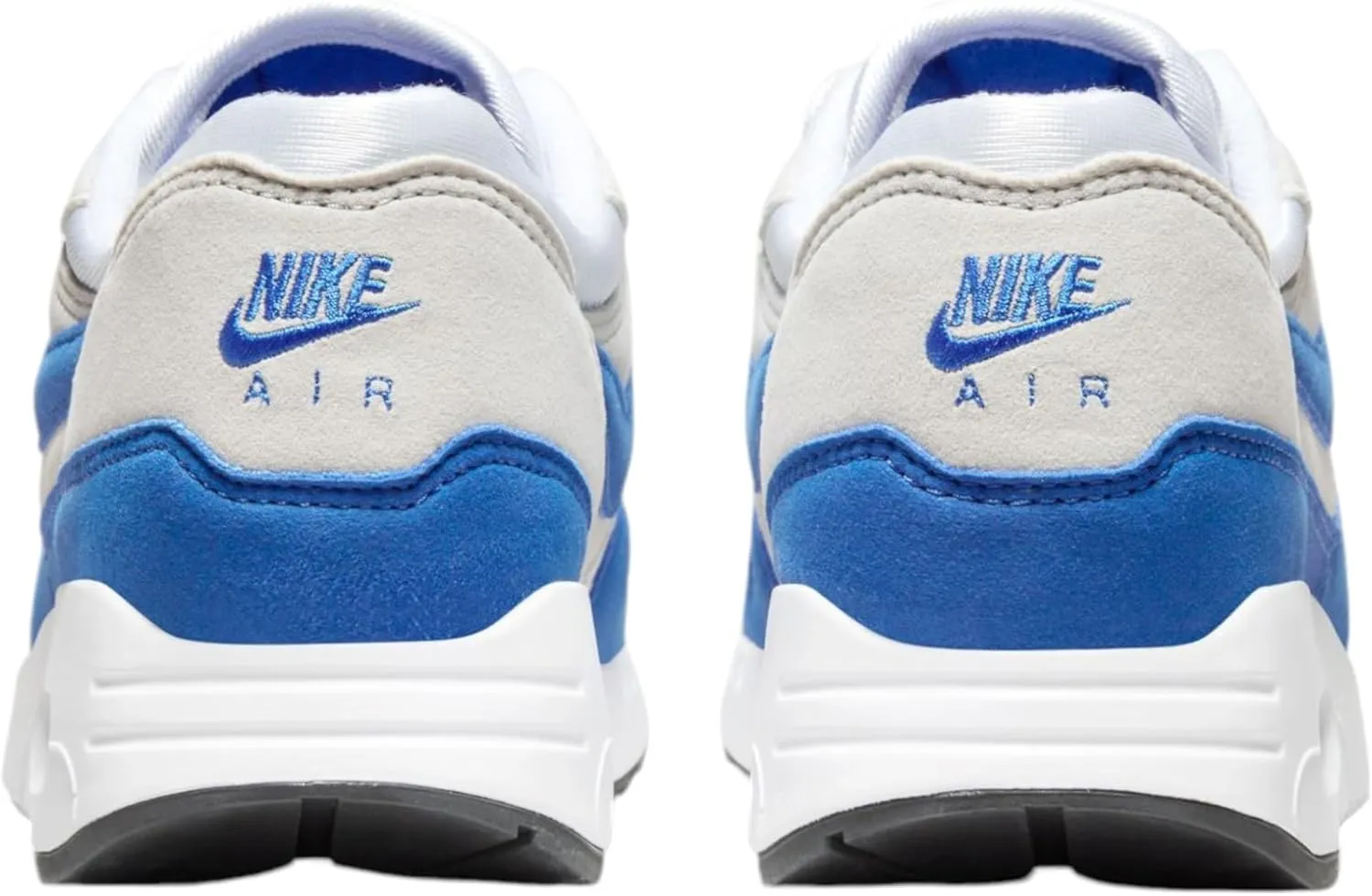 Nike Air Max 1 '86 Premium Shoes (DO9844-101, White/Light Neutral Grey/Black/Royal Blue)