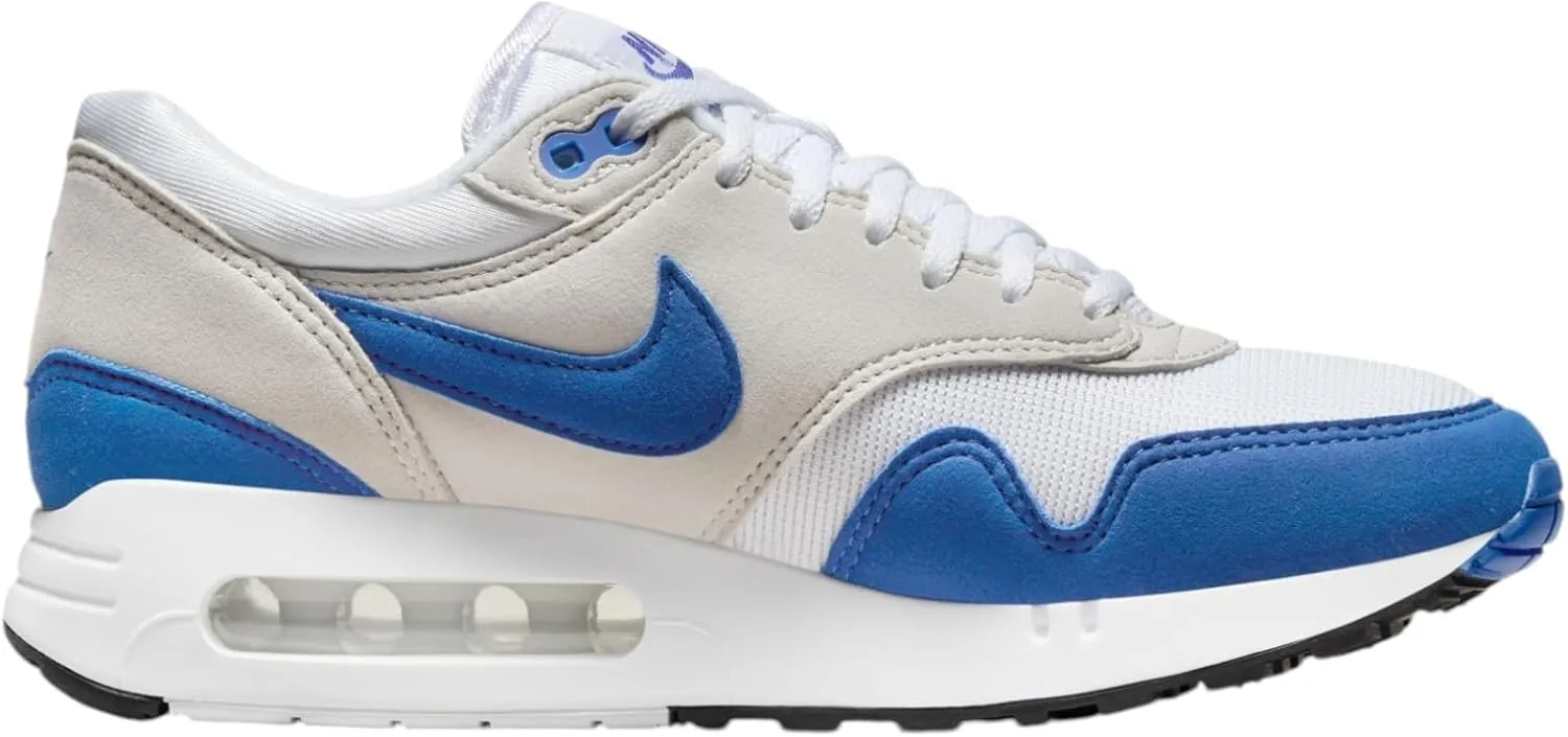 Nike Air Max 1 '86 Premium Shoes (DO9844-101, White/Light Neutral Grey/Black/Royal Blue)