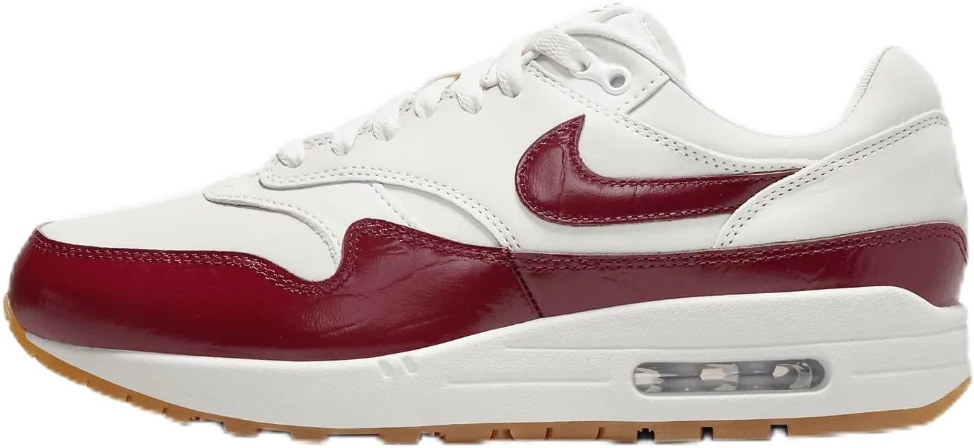 Nike Air Max 1 LX Women's Shoes (FJ3169-100, Sail/Sail/Gum Light Brown/Team Red) Size 5
