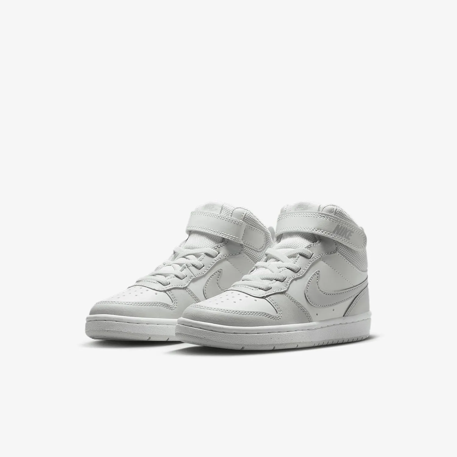 Nike Court Borough Mid 2 Little Kids' Shoes (CD7783-127, Sail/White/Light Silver)