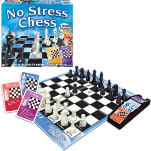 No Stress Chess by Winning Moves Games USA, Celebrating 20 Years as the Chess Teaching Game Using Innovative Action Cards, for 2 Players, Ages 7  (1091)