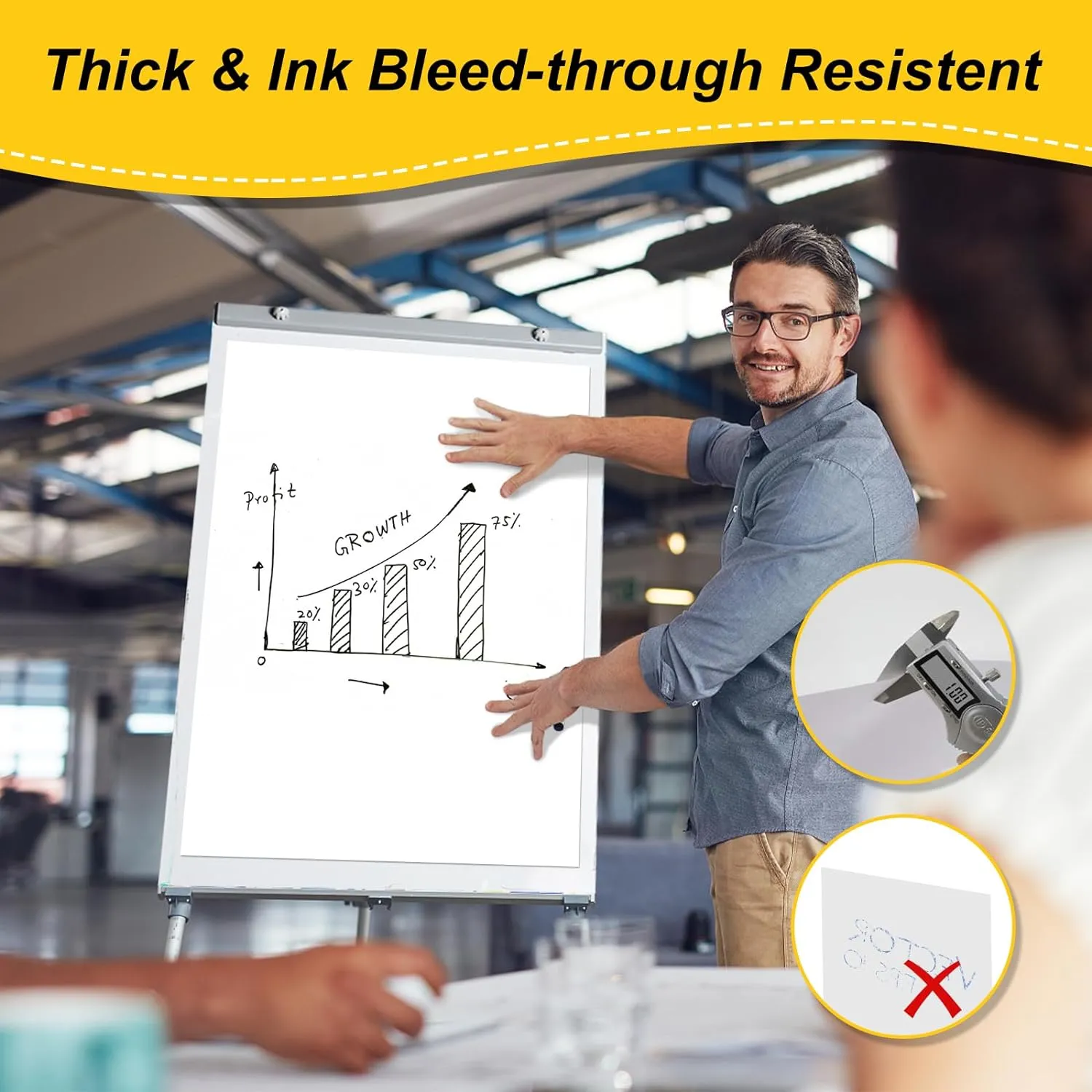 Nortix Flip Chart Paper, Sticky Easel Pads, Chart Paper for Teachers, Upgraded Dual-Purpose for Flip Chart and Dry Erase Board, Super Adhesive & Bleed-Resistant, 25 x 30 inch, 30 Sheets/Pad, 6 Pads