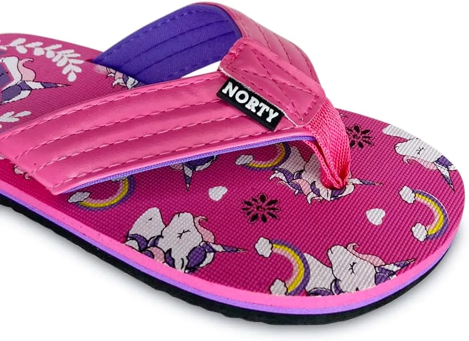 NORTY Boy's Girl's Flip Flop for the Beach, Pool, Everyday - Runs One Size Small