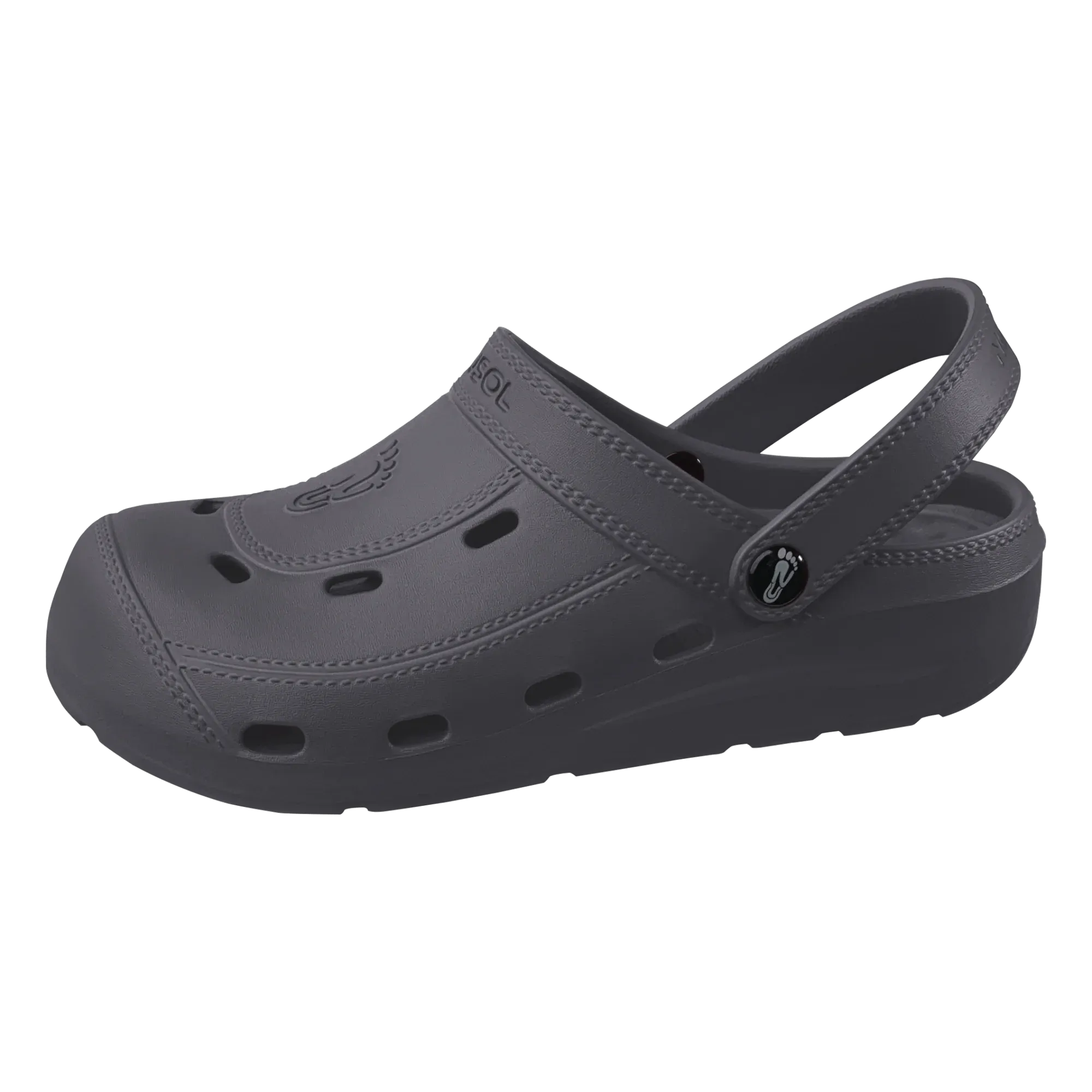 Nuu Sol Size W9/M8 Black Rubber McCall Clogs Shoes | NWT