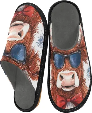 ODAWA Sloth Tree Party Ladies Slippers House Memory Foam Warm Slip on House Shoes