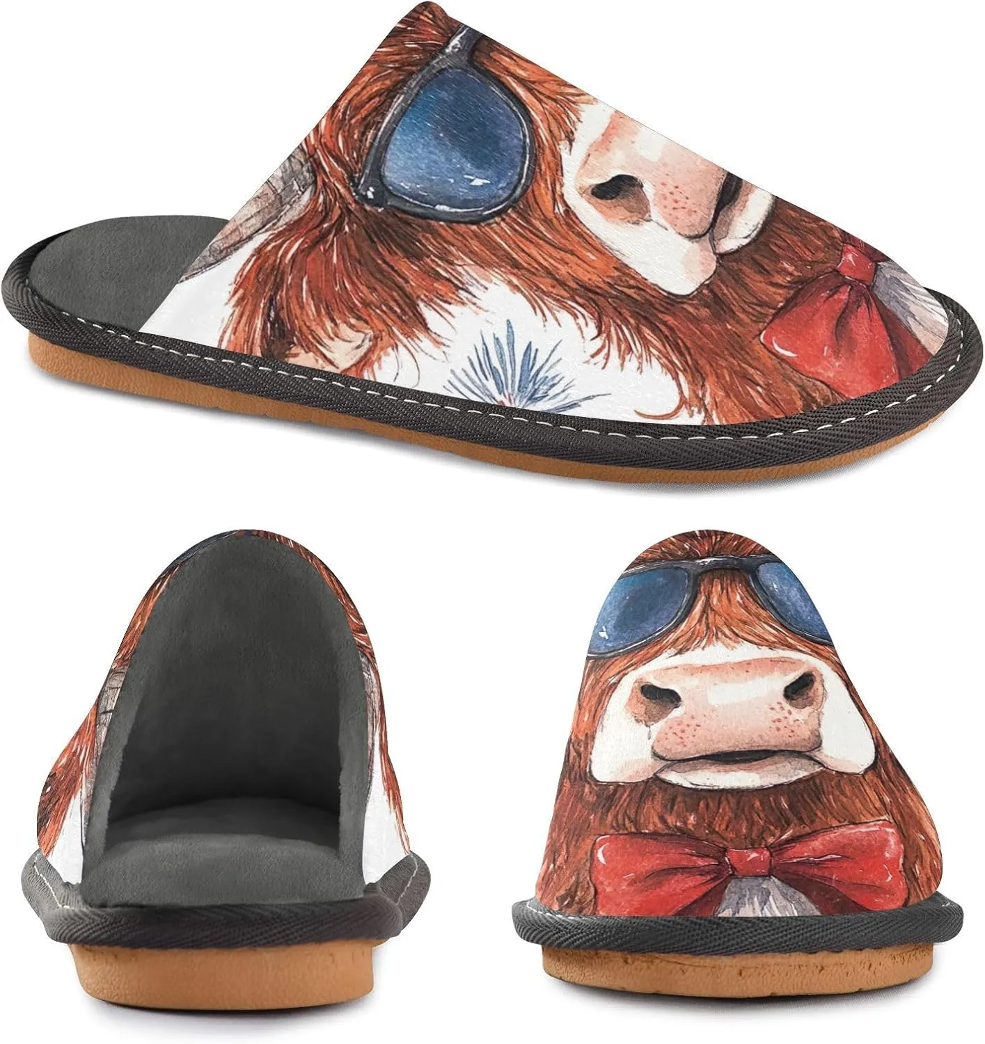 ODAWA Sloth Tree Party Ladies Slippers House Memory Foam Warm Slip on House Shoes