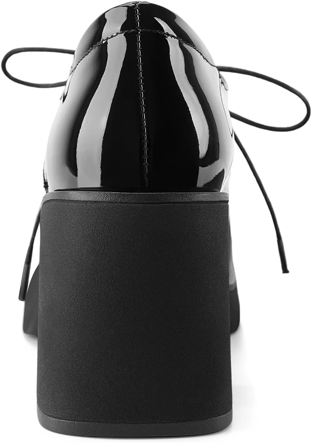 Oh Mispares Women's Chunky Heeled Oxfords Square Toe Platform Oxford Shoes for Women Lace-up Patent Leather Shoes Comfortable Business Dress Pump Shoes for Work