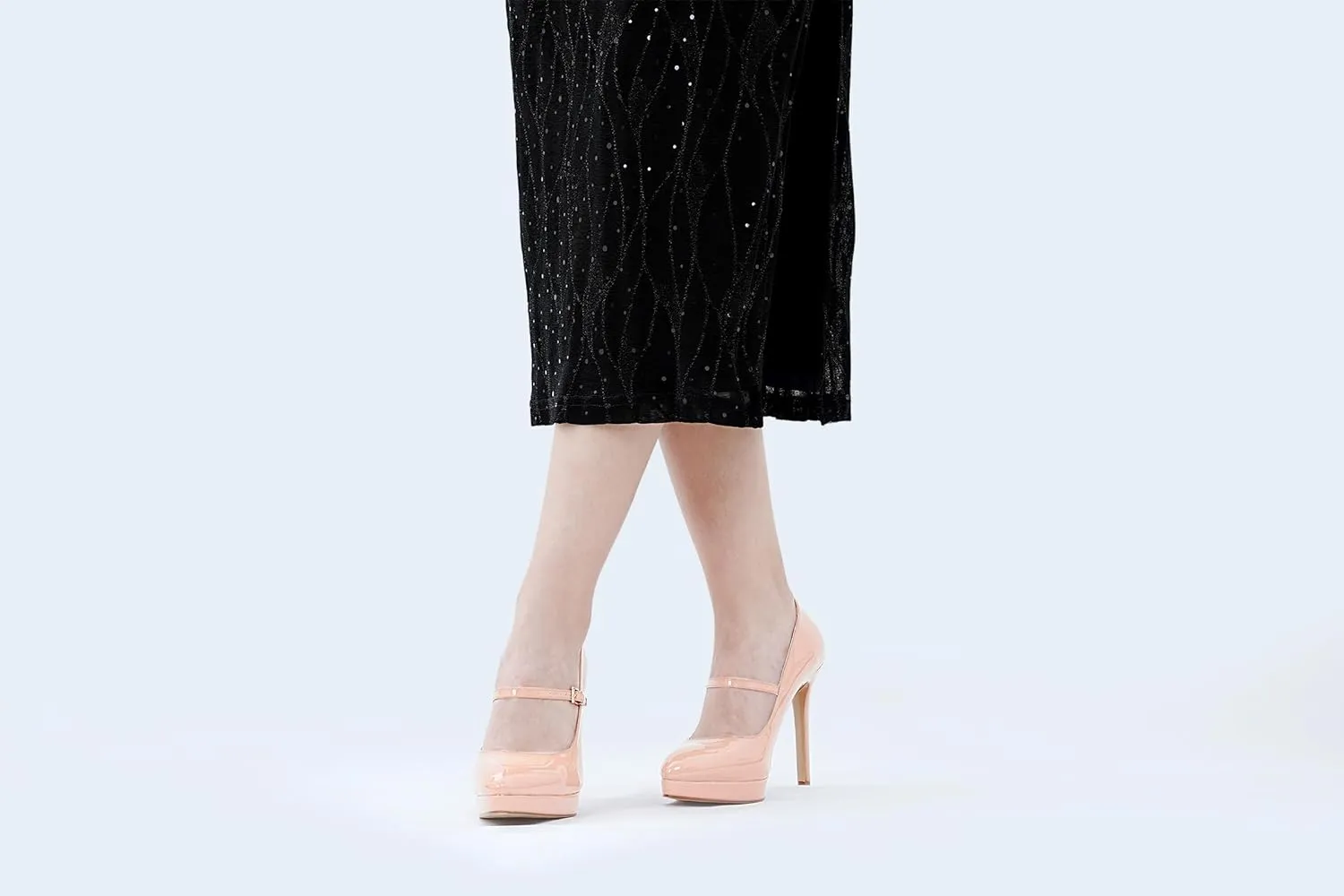 Oh Mispares Women’s Stiletto High Heels Thin Platform Styling Pointed Toe Mary Jane Style Summer Dress Pumps 5 inch Trendy Office Wear Shoes