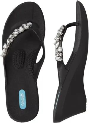 Oka-B Women's Kylie Flip Flop with Wedge Heel