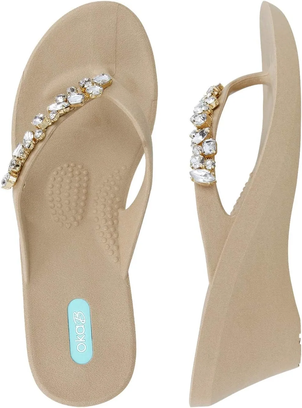 Oka-B Women's Kylie Flip Flop with Wedge Heel