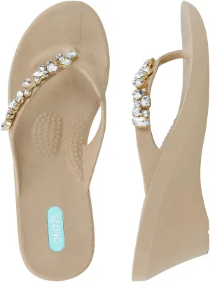 Oka-B Women's Kylie Flip Flop with Wedge Heel