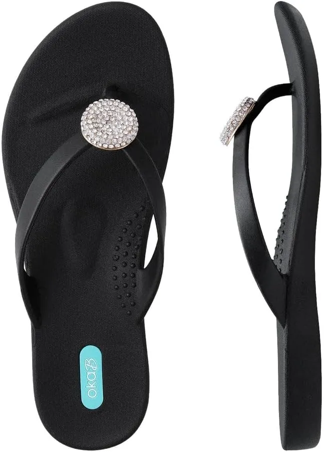Oka-B Women's Lucky Rhinestone Flip Flop Sandal