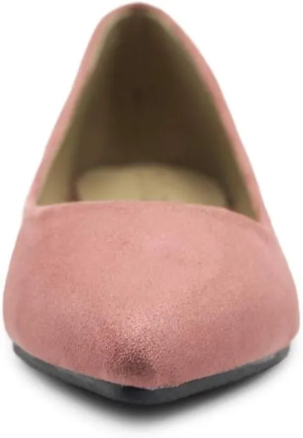 Ollio Women's Ballet Comfort Light Faux Suede Multi Color Shoe Flat