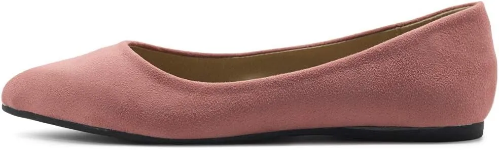 Ollio Women's Ballet Comfort Light Faux Suede Multi Color Shoe Flat