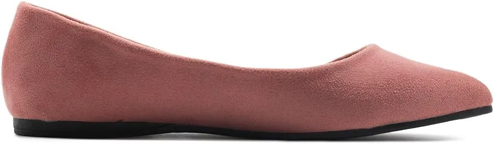 Ollio Women's Ballet Comfort Light Faux Suede Multi Color Shoe Flat