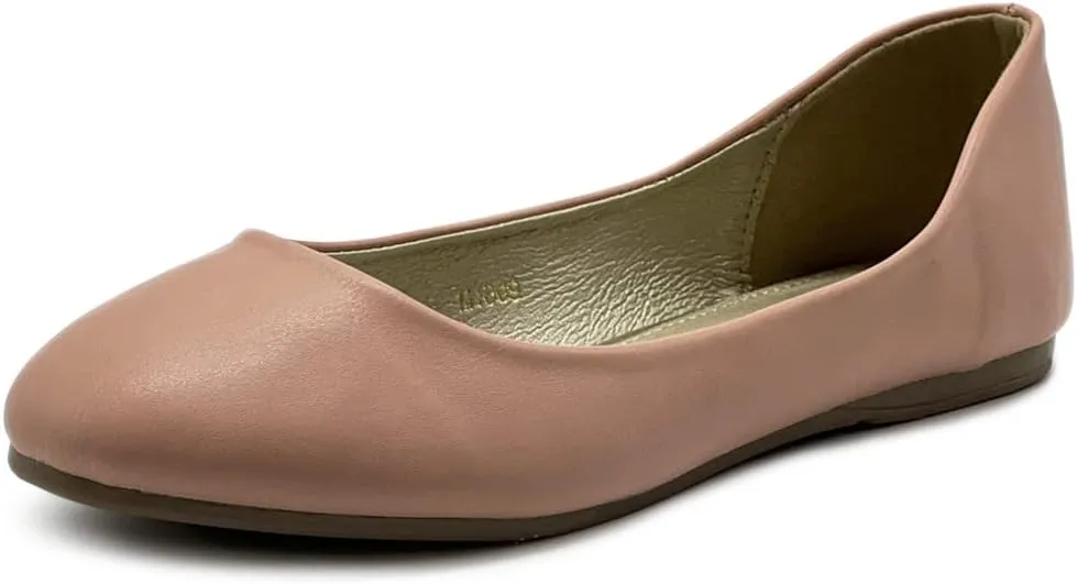 Ollio Women's Shoe Ballet Basic Light Comfort Low Heel Flat