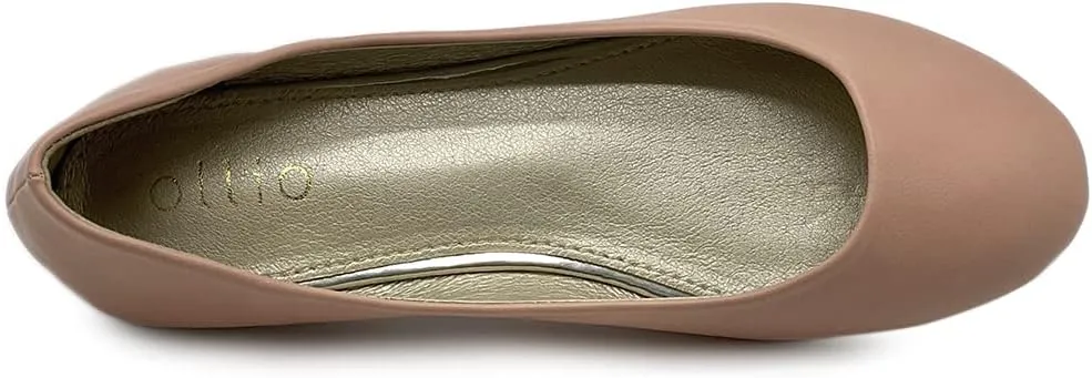 Ollio Women's Shoe Ballet Basic Light Comfort Low Heel Flat