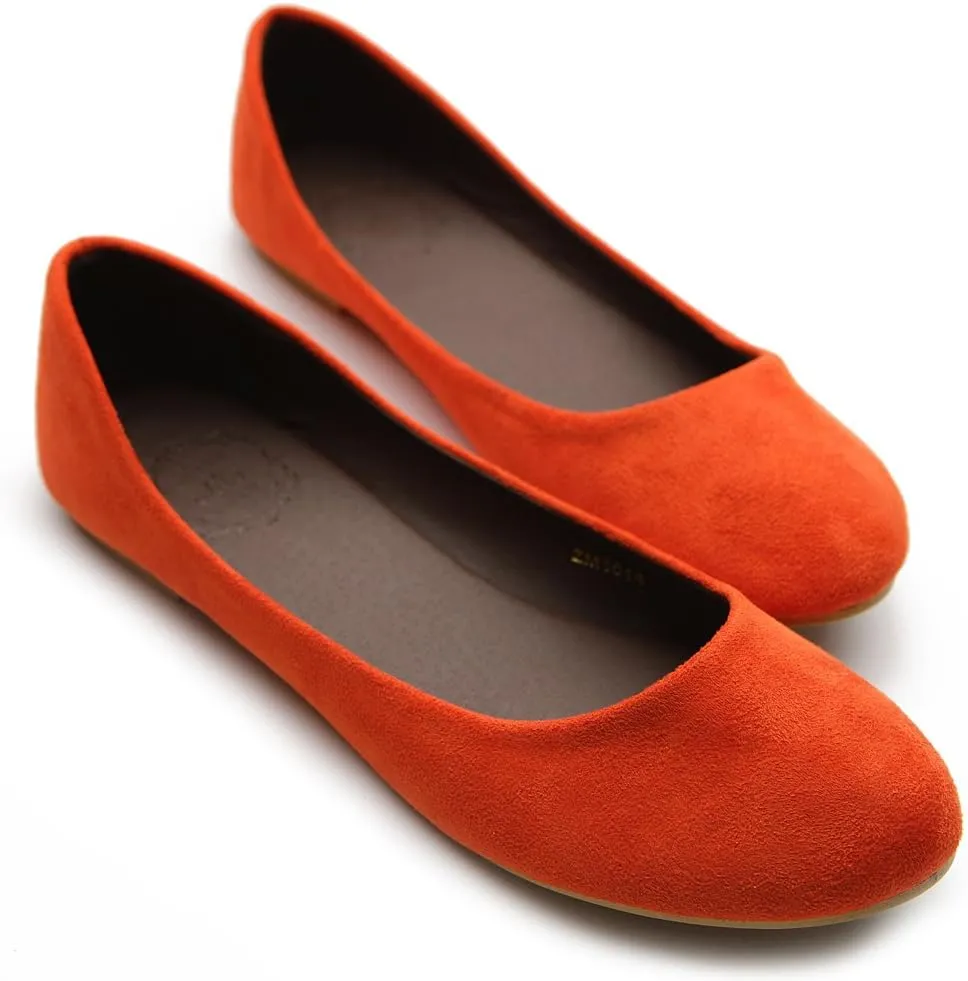 Ollio Womens Shoe Ballet Light Faux Suede Low Heels Flat