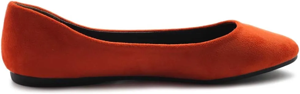 Ollio Womens Shoe Ballet Light Faux Suede Low Heels Flat