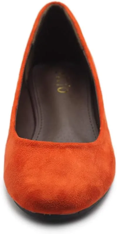 Ollio Womens Shoe Ballet Light Faux Suede Low Heels Flat