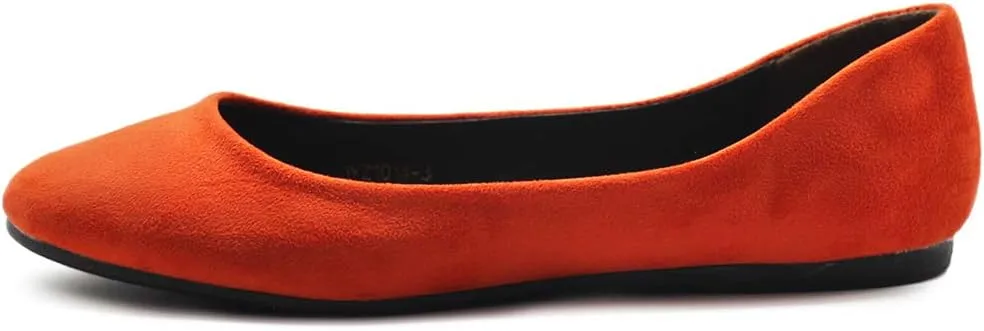 Ollio Womens Shoe Ballet Light Faux Suede Low Heels Flat