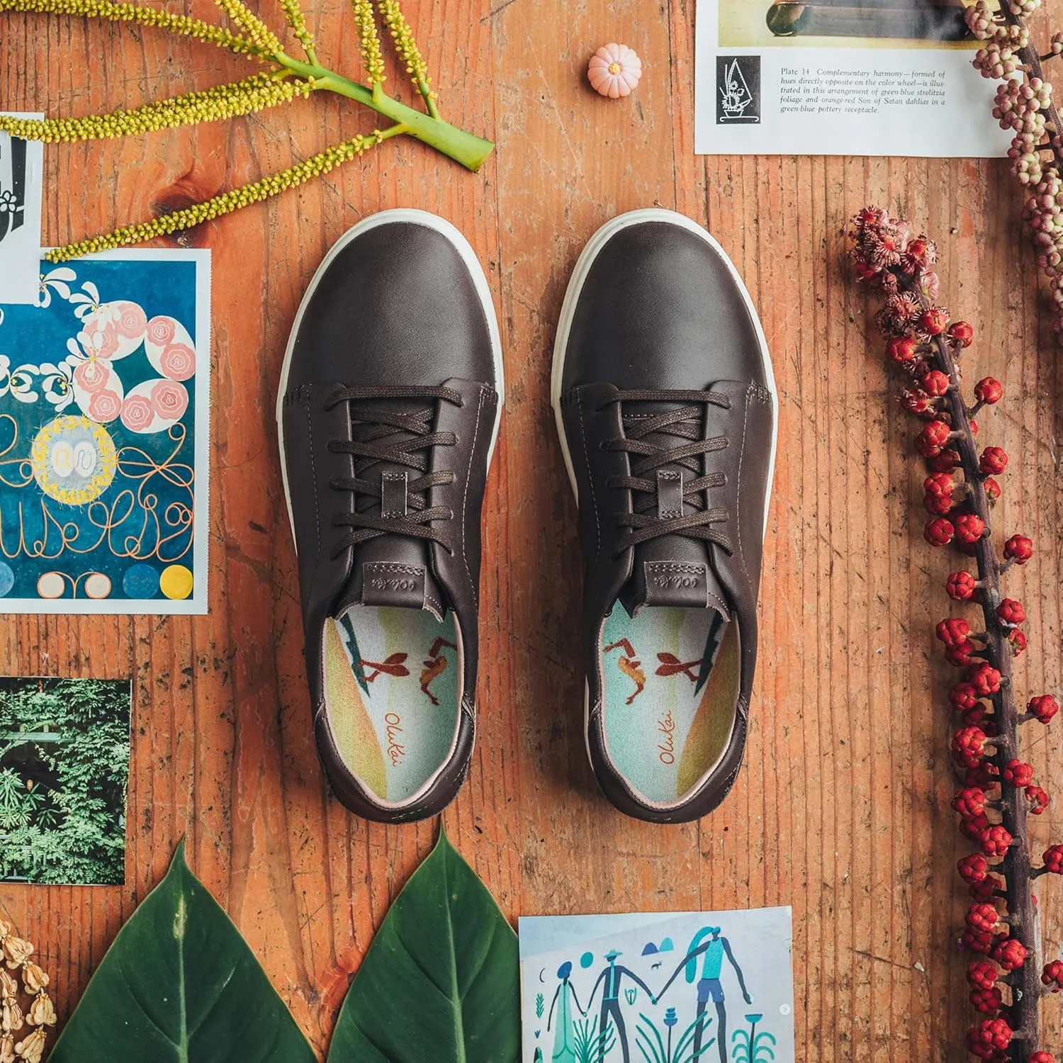 OLUKAI Pehuea Li 'ILI Women's Everyday Leather Sneakers, Casual & Versatile Shoes with Drop-in Heel, Soft & Premium Materials, All-Day Comfort & Support