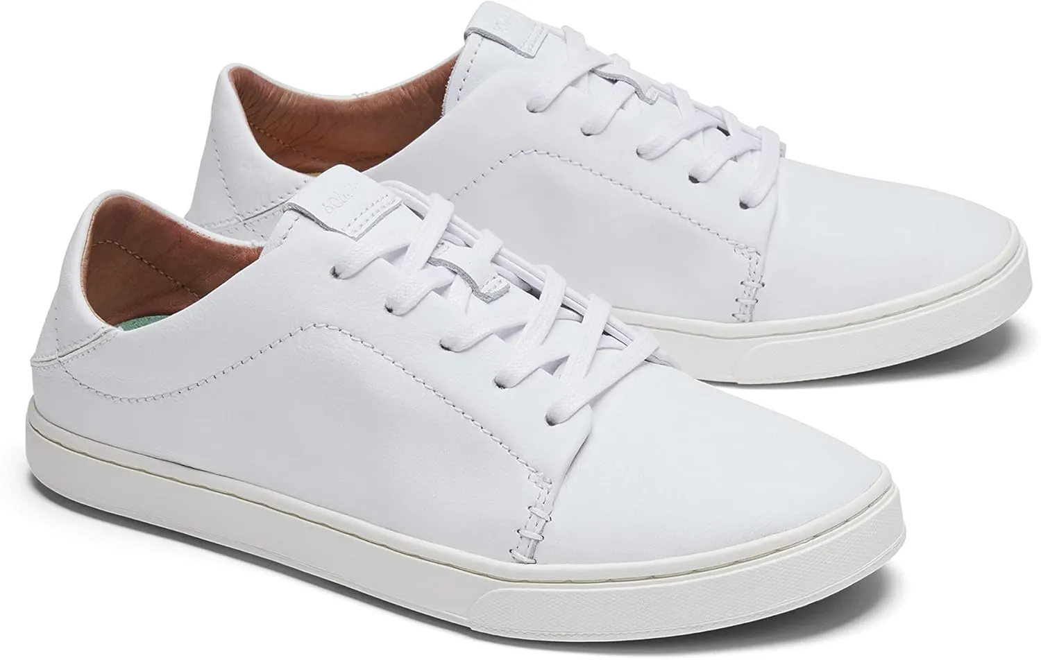 OLUKAI Pehuea Li 'ILI Women's Everyday Leather Sneakers, Casual & Versatile Shoes with Drop-in Heel, Soft & Premium Materials, All-Day Comfort & Support