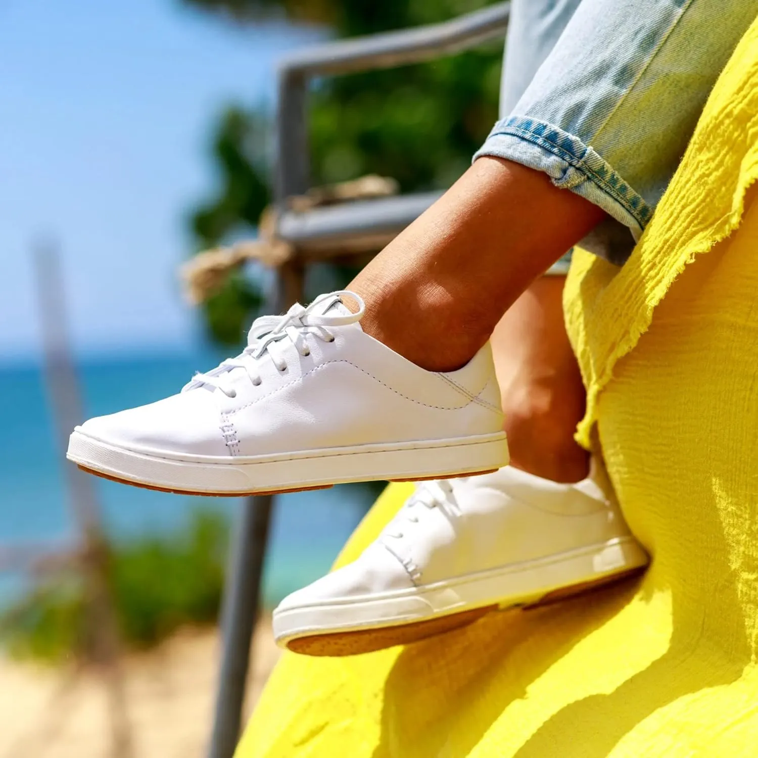 OLUKAI Pehuea Li 'ILI Women's Everyday Leather Sneakers, Casual & Versatile Shoes with Drop-in Heel, Soft & Premium Materials, All-Day Comfort & Support