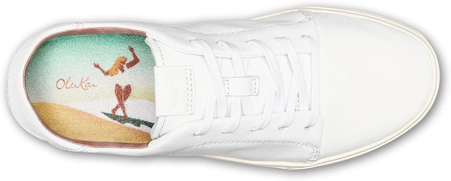 OLUKAI Pehuea Li 'ILI Women's Everyday Leather Sneakers, Casual & Versatile Shoes with Drop-in Heel, Soft & Premium Materials, All-Day Comfort & Support
