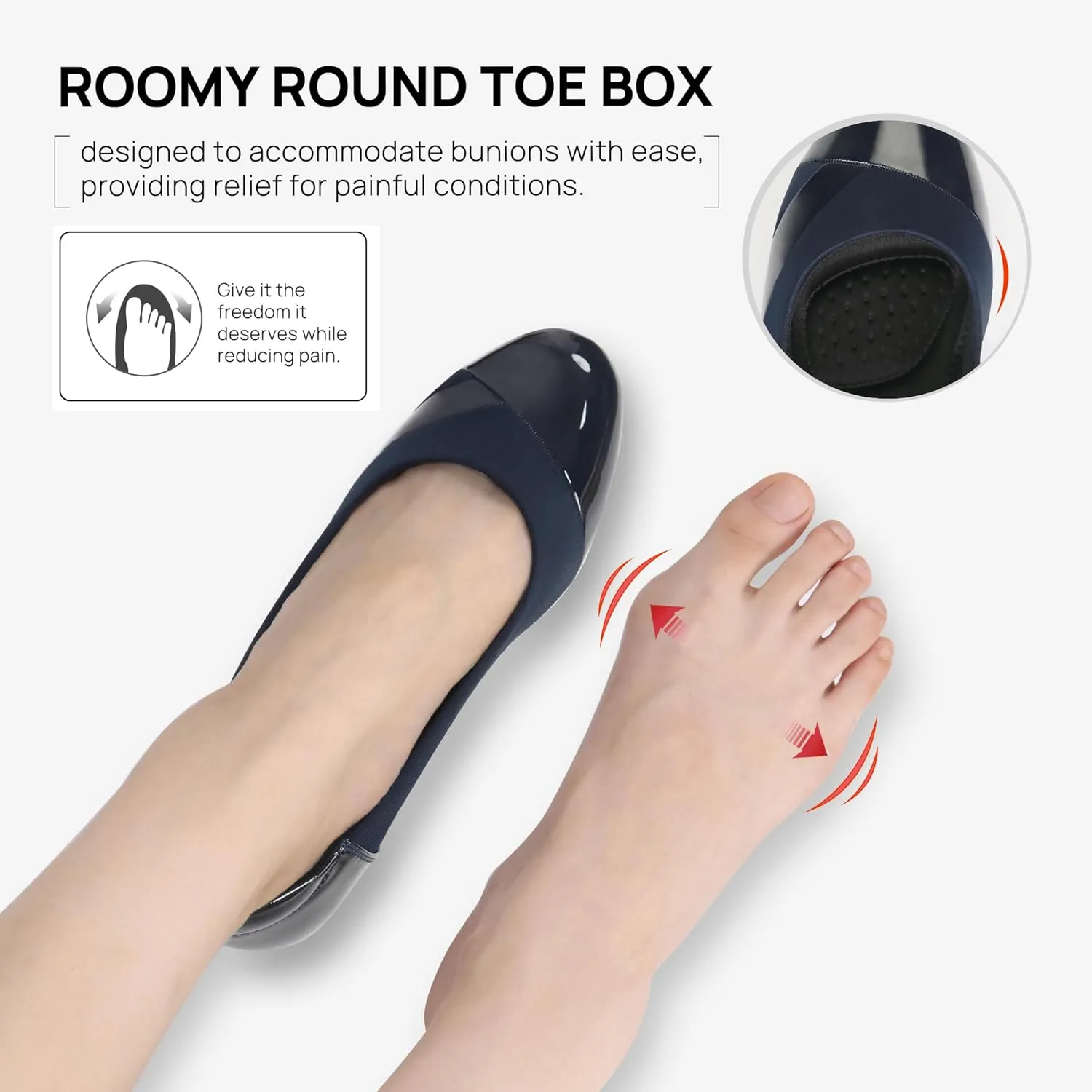 Ortho rest Women Bunion Dress Shoes Low Heel Orthopedic Slip on Loafers Orthotic Pumps